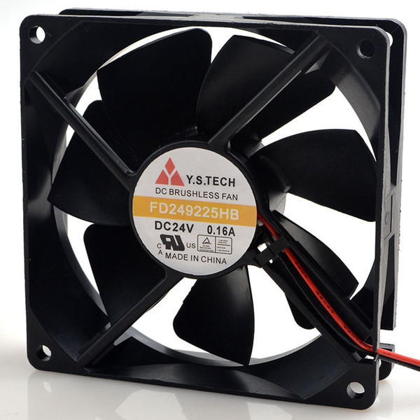 Y.S.TECH FD249225HB 90*90*25mm 2pin DC 24V 0.16A axial cooling fan