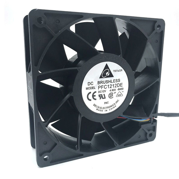 Original Delta PFC1212DE For Bitcoin GPU miner powerful cooling fan 120*120*38mm 12V PWM 4-pin 252.8 CFM 5500 RPM66.5 dB(A)