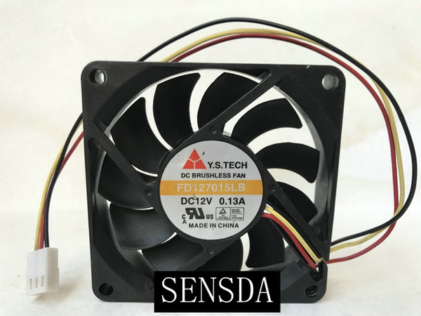 Y.S Tech 70mm fan New original 7CM FD127015LB 7015 12V 0.13A silent cooling fan