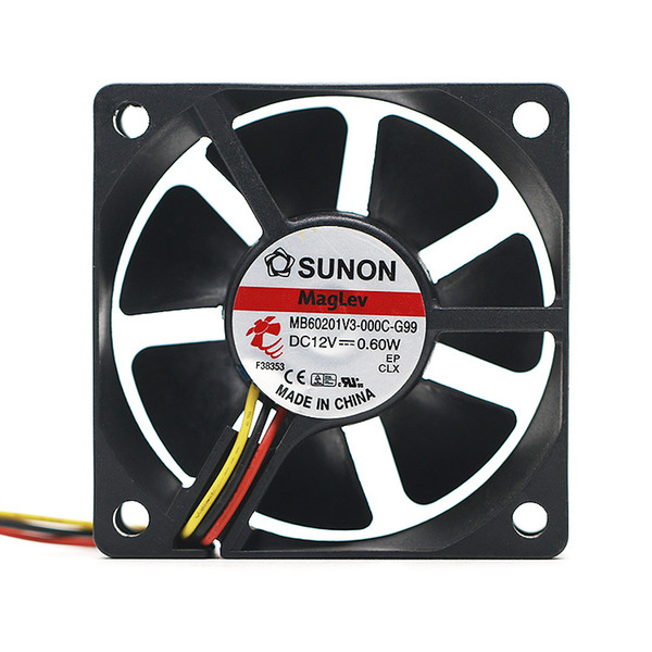 Brand New Sunon MB60201V3-000C-G99 60*60*20mm DC12V 0.60W silent 23DBA 2800RPM 16.5CFM axial cooling fan