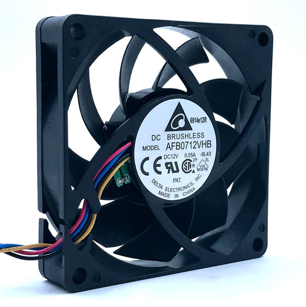 Brand New Delta AFB0712VHB 70mm 70*70 DC12V 0.55A 45CFM 5200RPM PWM with temperature control sensor computer cpu server inverter cooling fan