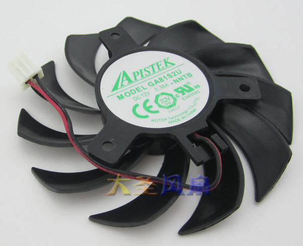 Brand New EVEA Onda graphics card cooling fan APISTEK GA81S2U -NNTB DC12V 0.38A diameter 75mm Pitch 40MM