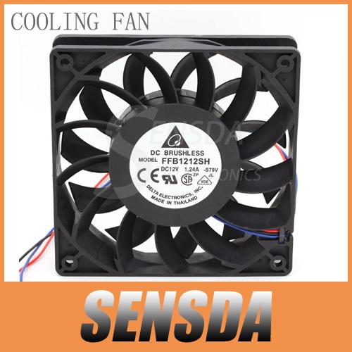 Free Shipping industrial fans For Delta FFB1212SH 12025 12cm 120mm DC 12V 1.24A 3-pin server inverter case axial cooler