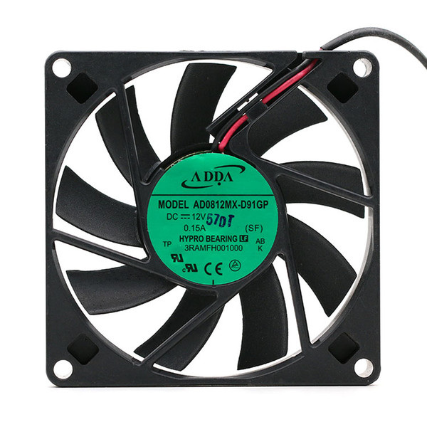 Original ADDA AD0812MX-D91GP 8015 12V 0.15A 2 wire ultra thin slim silent quiet Case cooling Fan