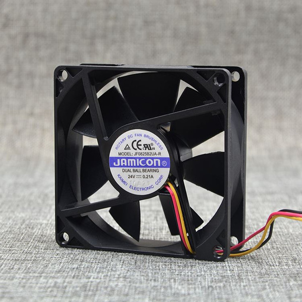 JAMICON JF0825B2UA-R 8CM 8025 80*80*25mm DC24V 0.21A 3 wire server inverter cooling fan