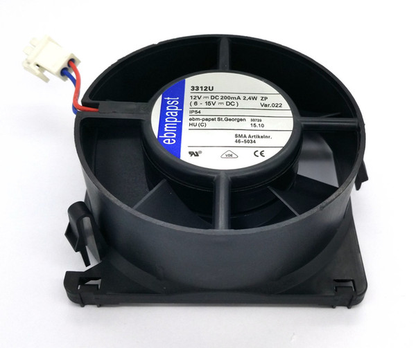 Original EBM PAPST 3312U 12V 2.4W 200MA 90*90*32MM Waterproof Cooling fan