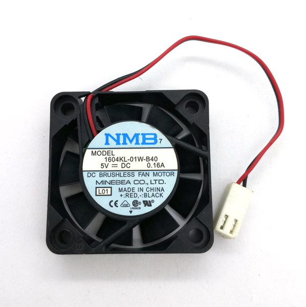 Original NMB 1604KL-01W-B40 40*40*10MM 5V 0.16A 4cm 2 Lines Computer harddisk cooling fan