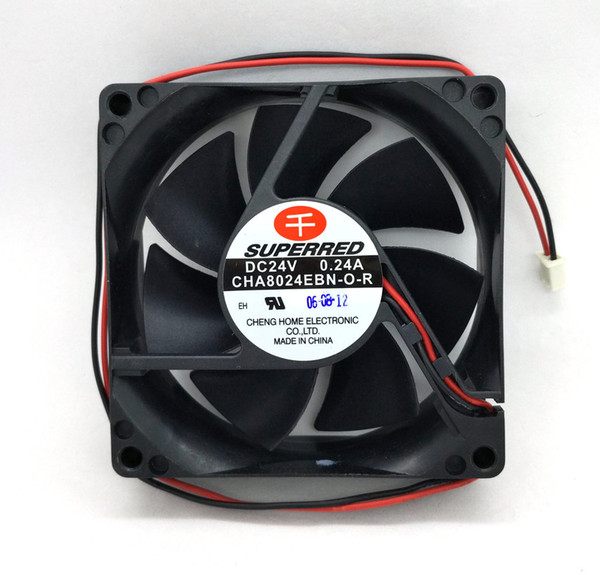 New Original SUPERRED CHA8024EBN-O-R DC24V 0.24A 80*80*25MM Dual Ball Bearing Inverter cooling fan