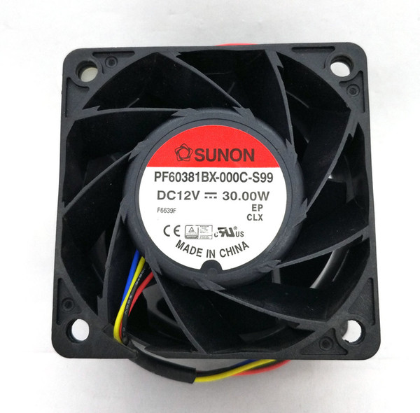 Original SUNON PF60381BX-000C-S99 12V 30W 60*60*38mm 6cm Computer Server Cooling fan