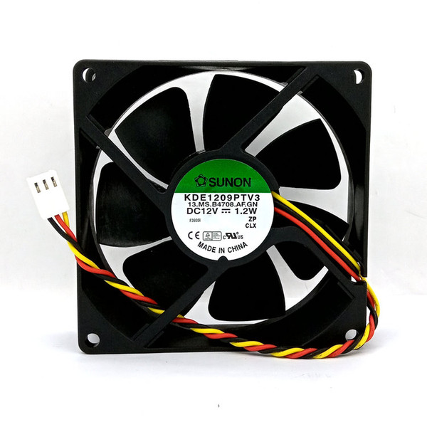 New Original for SUNON KDE1209PTV3 DC12V 1.2W 92x92x25MM 9cm 3Lines Computer cooling fan