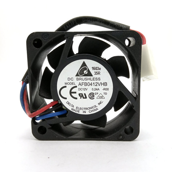 Original Delta AFB0412VHB R00 DC12V 0.24A 40*40*15MM 4CM 3Lines Alarm Signal Computer Cooling fan