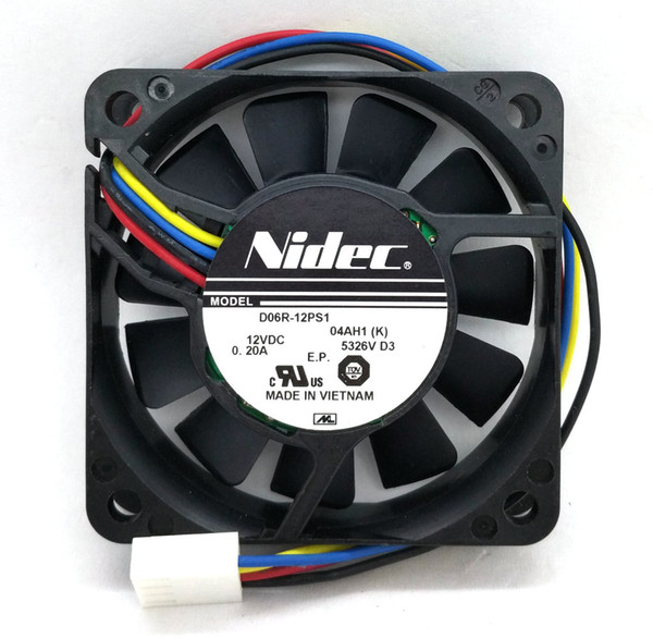 New Origianl Nidec D06R-12PS1 04AH1(K) DC12V 0.20A 60*60*15MM 6CM PWM 4Lines Computer cooling fan