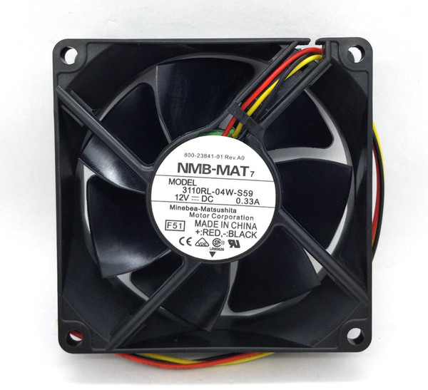 New Original NMB 3110RL-04W-S59 F51 DC12V 0.33A 80*80*25MM 8cm Tachometer Signal projector cooling fan