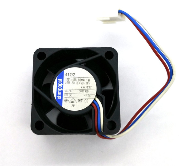 Original EbmPapst 412/2 40*40*20MM DC12V 0.08A 1W 3Lines speed cooling fan