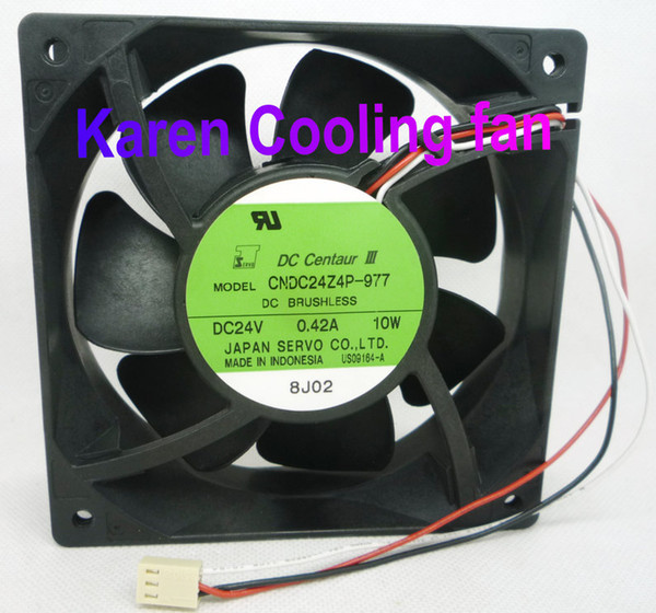 Japan servo12CM Inverter Fan 12038 24V 0.42A CNDC24Z4P-977 3-wire cpu cooler heatsink axial Cooling Fan