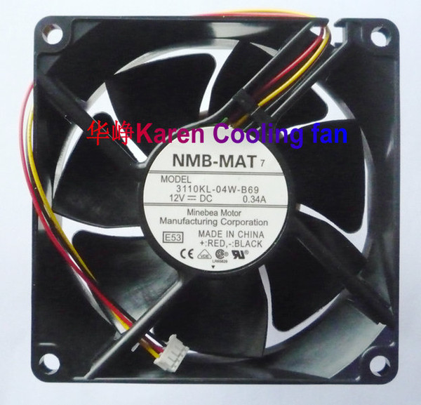 Original NMB-MAT 3110KL-04W-B69 8025 12V 0.34A 8cm for Hitachi projector fan 1004KL-04W-B30