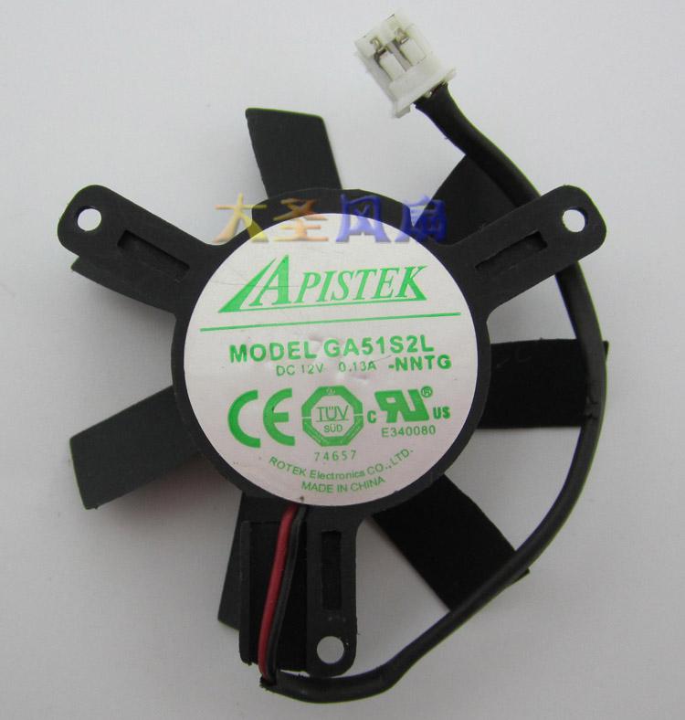 Original for Sapphire APISTEK graphics card fan GA51S2L 12V 0.13A pitch 39mm diameter 46mm