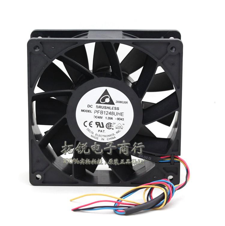 Original Delta PFB1248UHE 120*120*38MM 48V 1.20A 4 wires PWM inverter waterproof cooling fan