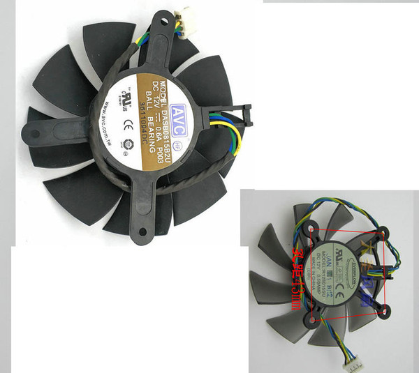 avc DASB0815B2U EVERFLOW R128015SU 12V 0.50A graphics card fan Diameter 75MM pitch 43MM