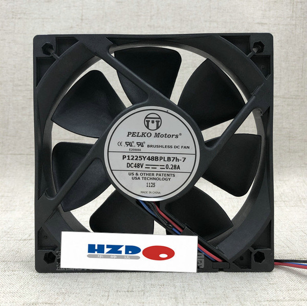 Original Keshuo fan P1225Y48BPLB5H P1225Y48BPCB7H 48V 0.28A 12025 12cm double ball bearing cooling fan