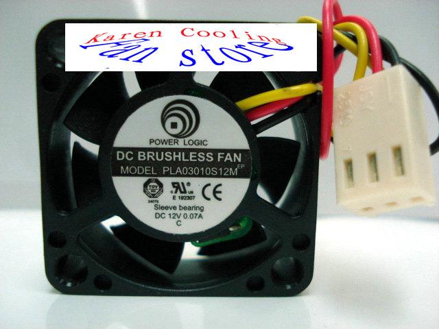 New original Power Logic PLA03010S12M 30*30*10MM 3cm 12V 0.07A 3Lines speed silent cooling fan