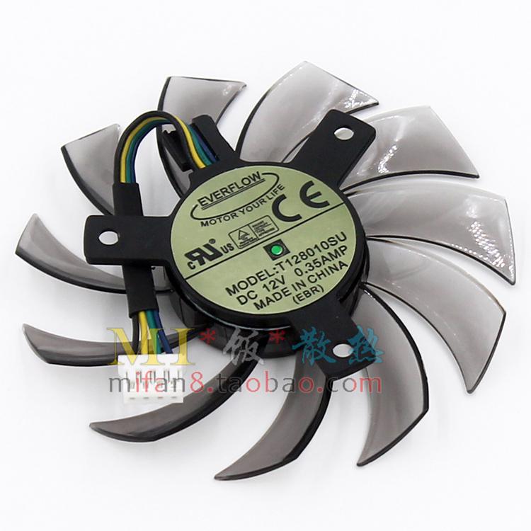 GTX760 GTX680 GTX770 FAN EVERFLOW T128010SU 12V 0.35A pitch 4cm diameter 7.5cm graphics card fan