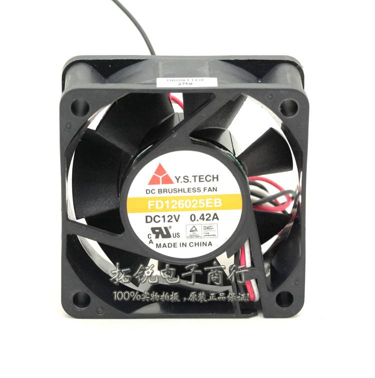 New Original Y.S.TECH FD126025EB 60*60*25MM 6cm 12V 0.42A Cooling Fan