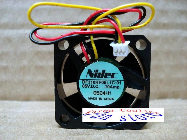 New Orignal NIDEC DF310RF05L1C-01 30*30*10MM 3cm DC5V 0.10A 3Lines cooling fan