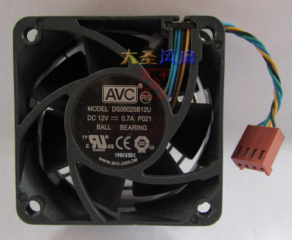 Original AVC DS06025B12U 12V 0.7A 60MM 6025 four-wire PWM fan speed