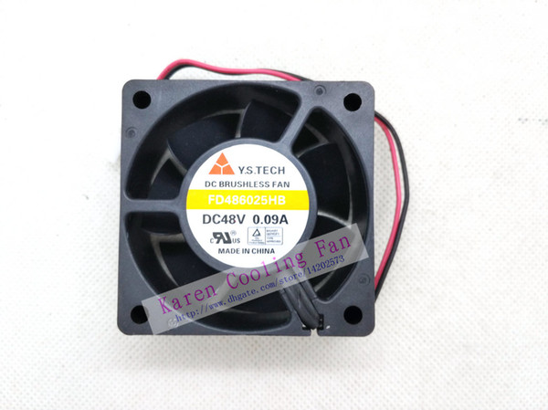 Free Shipping New Original Y.S.Tech 6CM FD486025HB 60*60*25MM DC48V 0.09A 2 Lines Inverter Cooling fan