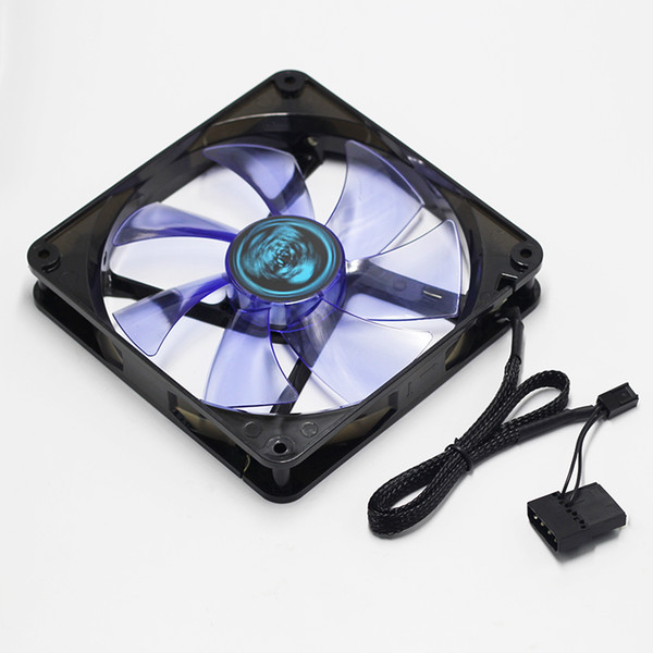 140mm hydraulic bearing 140mm 3-pin/Molex 4pin LED silent fan for computer case, CPU heatsink and heat sink - red/blue light