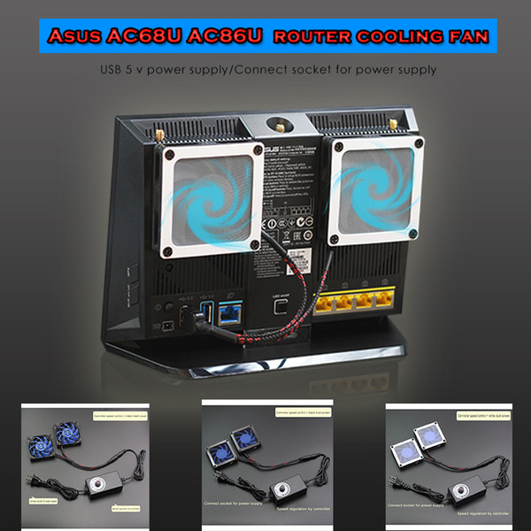 Asus Ac68u EX6200 AC15 AC68U 70mm cooling fan radiator USB/ power silent cooling temperature Speed regulating controller