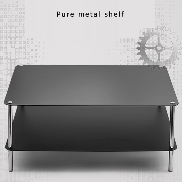 Titanium steel multilayer shelving with solid steel column for router/TV set-top box/ Xbox/Playstation/ cable box/notebook