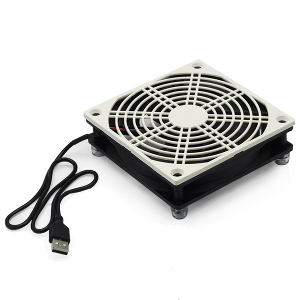 120mm USB DC 5V silent cooling fan, plastic mesh cover and silicone pad for laptop/router /DVR /Playstation/Xbox/PC cooler