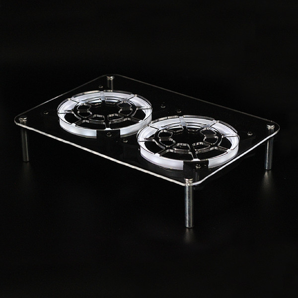 Reinforced acrylic multi-layer cooling rack with USB 12cm 5V LED silent cooling fan suitable for router/TV set top box/Media Box