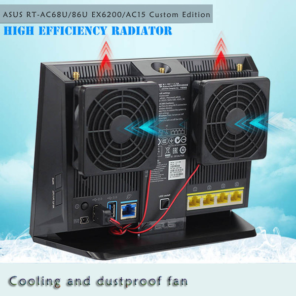 For Asus Ac68u/86u EX6200 Tenda AC15 7cm cooling fan ,radiator USB5V silent dust cooling fan