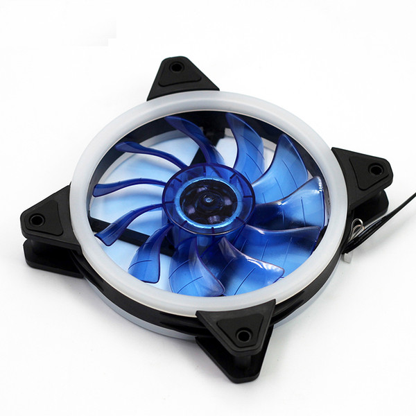 Double Halo LED 120mm 12cm PC CPU Computer Case Cooling Neon Pretty Clear Fan Mod 4 Pin / 3 Pin DC 12V Silent cooler