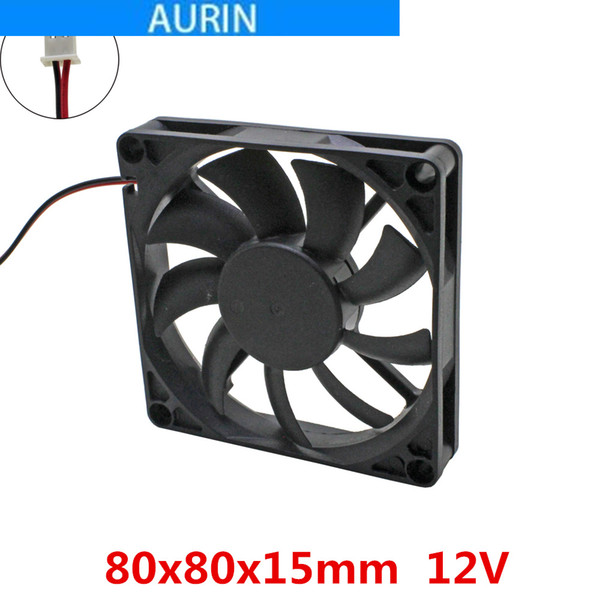 2pcs/lot 80x80x15mm 8cm DC 12V Brushless Small Computer Fans Cpu Quiet Fan noiseless