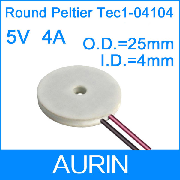 Circular Round Peltier Module Tec1-04104 Outer Diameter=25mm I.D.=4mm 5V 4A Thermoelectric Peltier With a hole in the middle