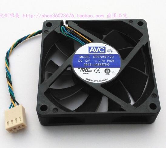 AVC 7015 7CM DS07015T12U 12V 0.70A 70*70*15MM 4 wire ball high speed large air fan