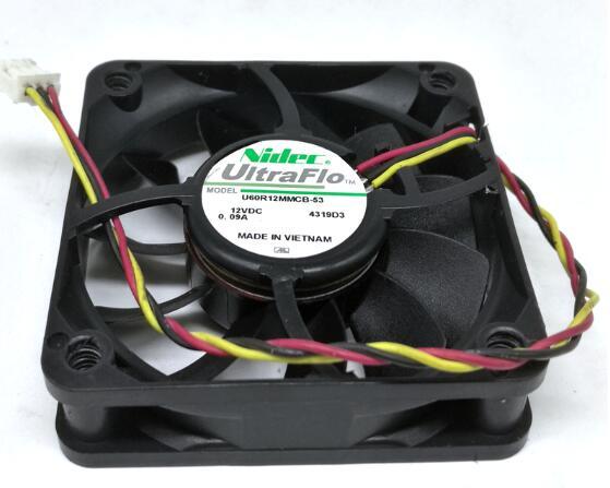 Wholesale: Nidec 6cm 6015 12V U60R12MMCB-53 0.09A 3-wire industrial computer projector fan with double balls silent fan