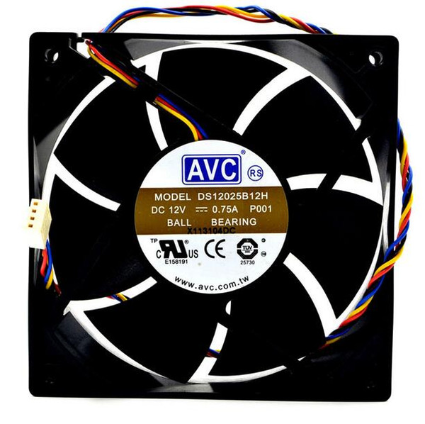 AVC 12025 12cm DS12025B12H 12V 0.75a dual ball 4 wire temperature control fan