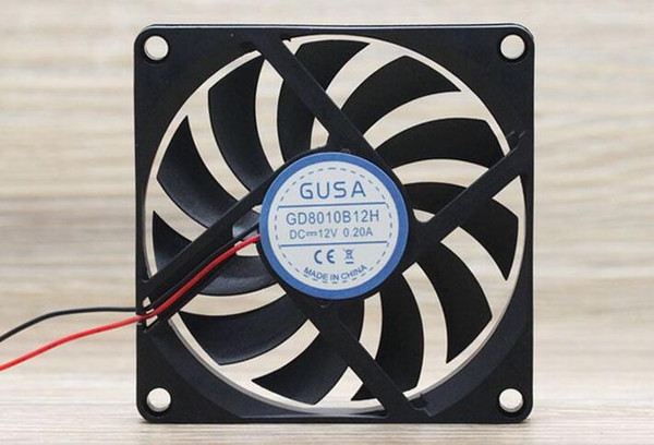 GUSA GD8010B12H 12V 8010 8CM 0.2A two-line super-thin silent double-ball case display card radiator fan