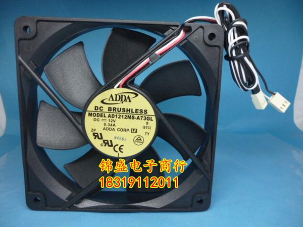 ADDA 12025 DC12V AD1212MS-A73GL 3 line 12CM silent cabinet cooling fan