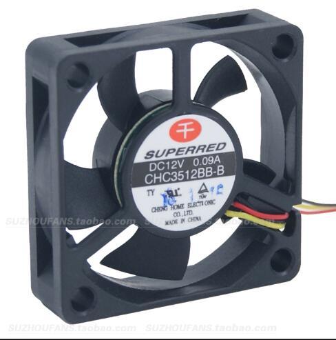 Original CHC3512BB-B 3510 12V 0.09A 3.5CM three-wire cooling fan