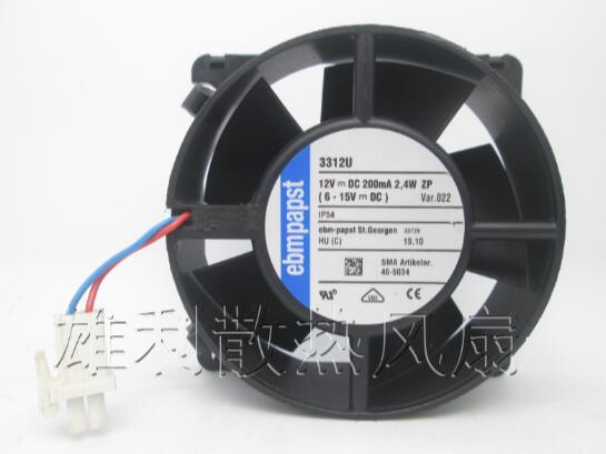 Original ebmpapst 9032 3312U 12V 200mA 2.4W (3312U 12V 235mA 2.8W) 9CM two-wire converter waterproof radiator fan