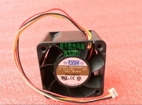 Original AVC 4028 DB04028B12U DC12V 0.66A3/4 line server cooling fan