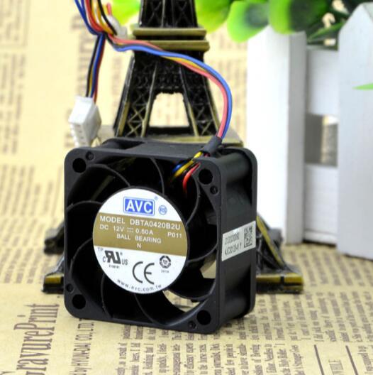 AVC 4020 DBTA0420B2U 12V 0.50A 40*40*20mm 4 wire PWM speed control function, double ball fan