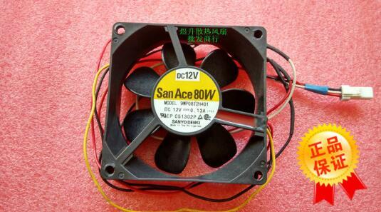 Original SanAce80W 9WP0812H401 8CM 12V 0.13A 80*80*25MM three line water-proof radiator fan