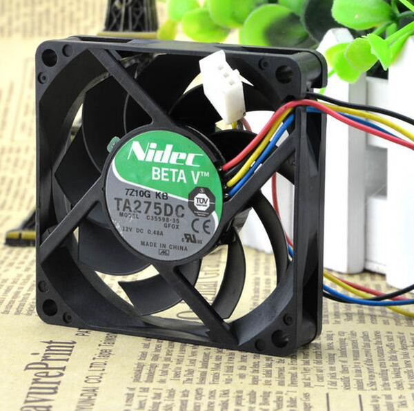 Original Nidec TA275DC C35598-35 7cm 7015 12V 0.48A four wire fan